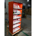 Steel frame shelf with acrylic plate for makeup display